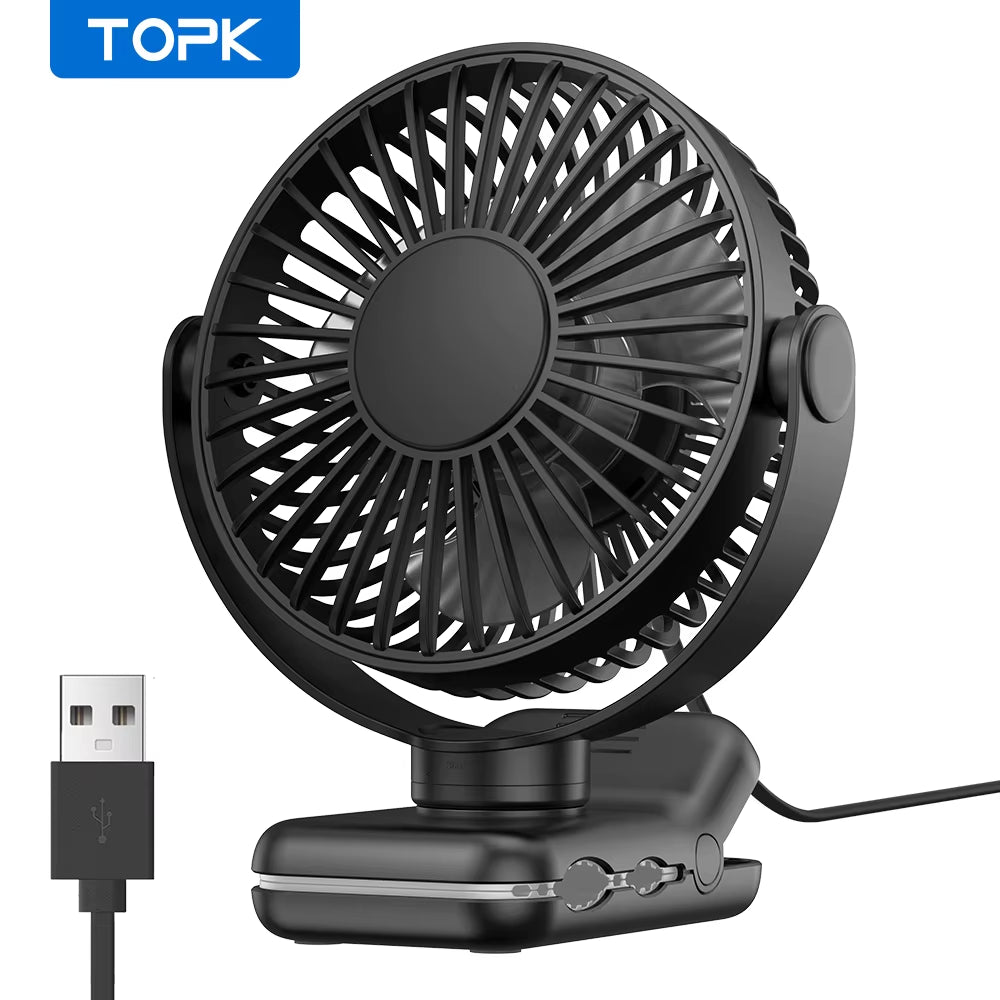 Mini Portable Clip on Fan,Usb Desk Fan,3 Speeds Quiet Wind 720° Rotate Personal Electric Fan,Standing Fans for Room Home