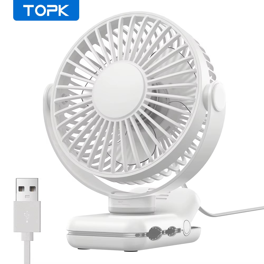 Mini Portable Clip on Fan,Usb Desk Fan,3 Speeds Quiet Wind 720° Rotate Personal Electric Fan,Standing Fans for Room Home
